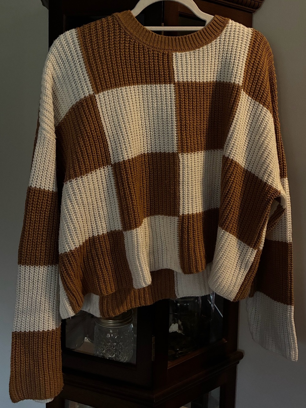 Checkered Knit Sweater